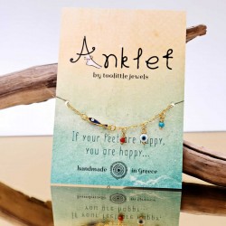 Anklet with beads Anklet in 24K gold-plating with beads