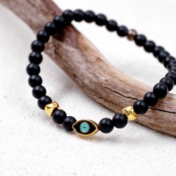 Βραχιόλι Unisex Precious Stones Bραχιόλι unisex με ημιπολύτιμες πέτρες και επίχρυσα μεταλλικά στοιχεία