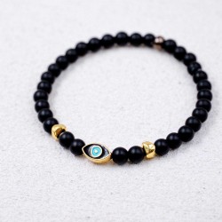 Βραχιόλι Unisex Precious Stones Bραχιόλι unisex με ημιπολύτιμες πέτρες και επίχρυσα μεταλλικά στοιχεία