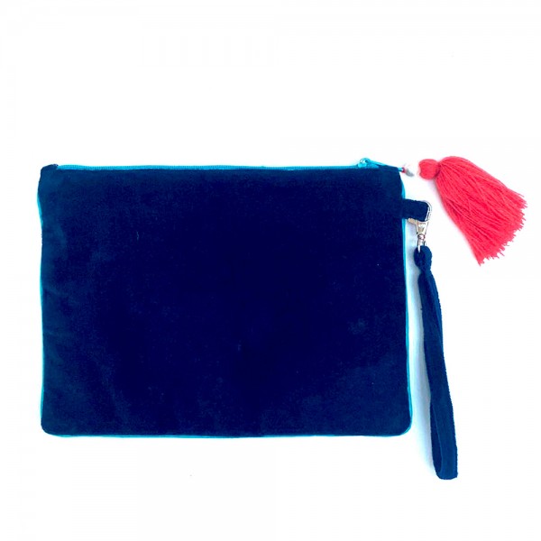 Τσαντάκι Φάκελος Coral Lobster Τσαντάκι clutch Coral από μαλακό βελούδο κεντημένο με χάντρες και πούλιες