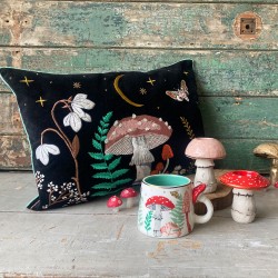 Μαξιλάρι Forage Black Velvet με κέντημα