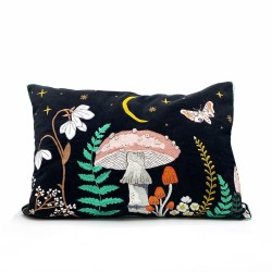 Μαξιλάρι Forage Black Velvet με κέντημα