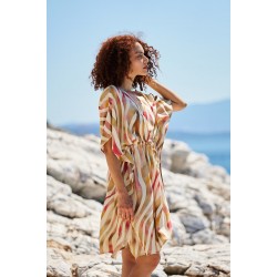 Κοντό Καφτάνι Paros με δέσιμο KOKKOSAMMOU Κοντό Καφτάνι Paros με δέσιμο KOKKOSAMMOU