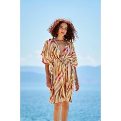 Κοντό Καφτάνι Paros με δέσιμο KOKKOSAMMOU Κοντό Καφτάνι Paros με δέσιμο KOKKOSAMMOU