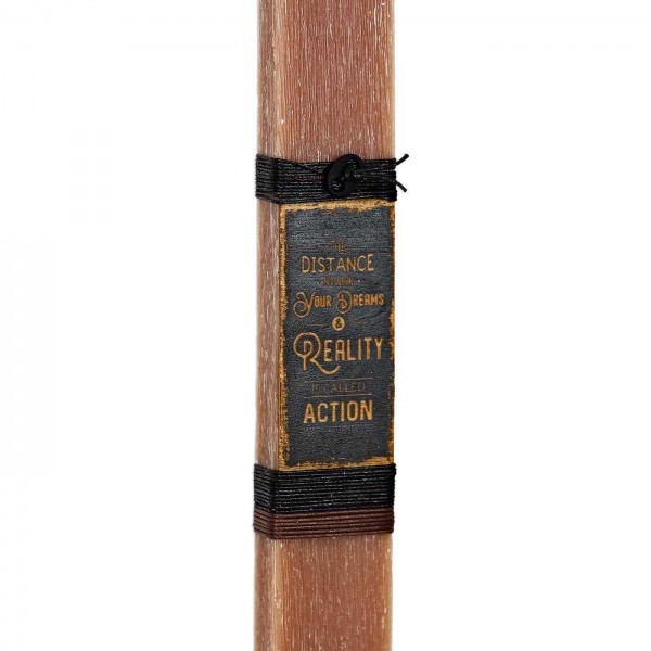 Ανδρική λαμπάδα με ξύλινη vintage ταμπέλα "Action" - Χονδρική Ανδρική λαμπάδα με ξύλινη vintage ταμπέλα και μήνυμα "Action"
