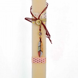 Easter candle for women with Feather necklace - Wholesale Women's Easter scented candle with feather necklace and crystal stone