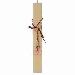 Easter candle for women with Feather necklace - Wholesale Women's Easter scented candle with feather necklace and crystal stone