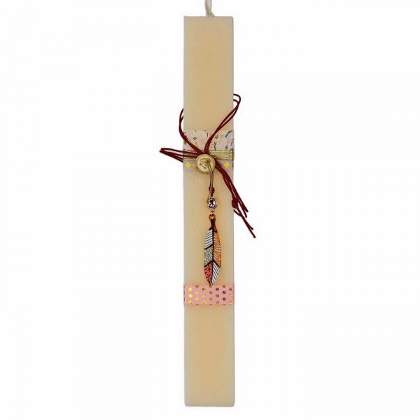 Easter candle for women with Feather necklace - Wholesale Women's Easter scented candle with feather necklace and crystal stone