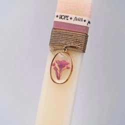 Women's Easter candle with dried flower Women's Easter candle with dried flower