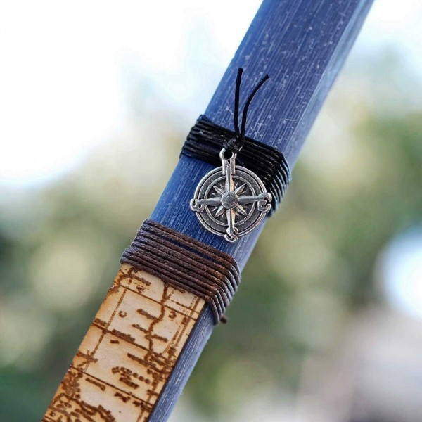 Easter candle for men with wooden map and compass - Wholesale Easter candle for men with wooden map and compass - Wholesale