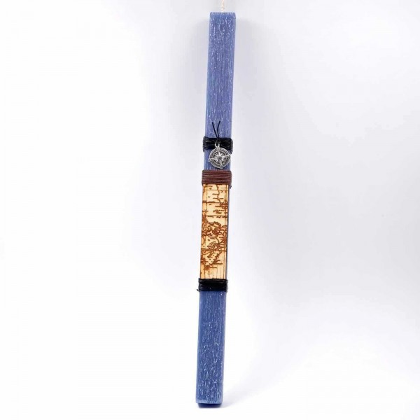 Easter candle for men with wooden map and compass - Wholesale Easter candle for men with wooden map and compass - Wholesale