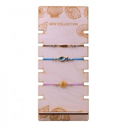 Wooden table-top display for macrame bracelets Wooden table-top display for macrame bracelets