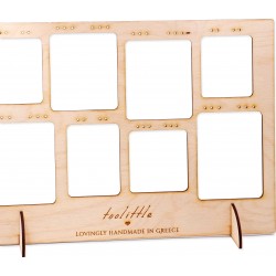 Earrings wooden display with Toolittle logo Earrings wooden display with Toolittle logo