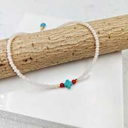 Αλυσίδα ποδιού Howlite Crystal Αλυσίδα ποδιού Howlite Crystal
