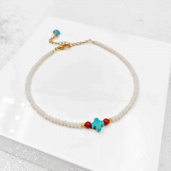 Αλυσίδα ποδιού Howlite Crystal Αλυσίδα ποδιού Howlite Crystal