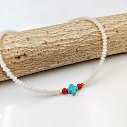 Αλυσίδα ποδιού Howlite Crystal Αλυσίδα ποδιού Howlite Crystal