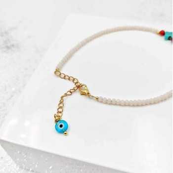 Αλυσίδα ποδιού Howlite Crystal Αλυσίδα ποδιού Howlite Crystal