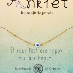 Anklet made of stainless steel chain Anklet made of stainless steel chain with evil eye