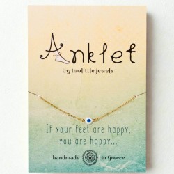 Anklet made of stainless steel chain Anklet made of stainless steel chain with evil eye