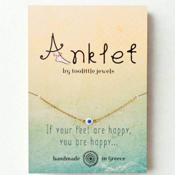 Anklet made of stainless steel chain Anklet made of stainless steel chain with evil eye