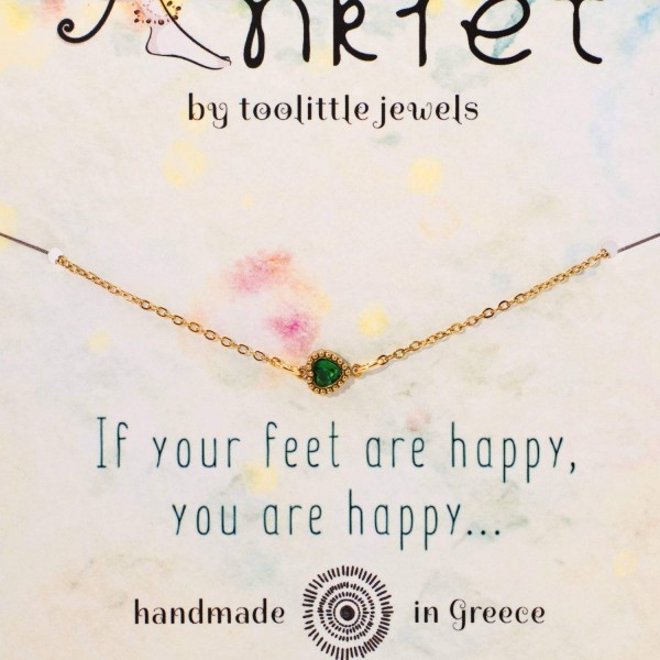 Anklet made of stainless steel chain Anklet made of stainless steel chain with crystal heart