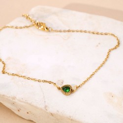 Anklet made of stainless steel chain Anklet made of stainless steel chain with crystal heart