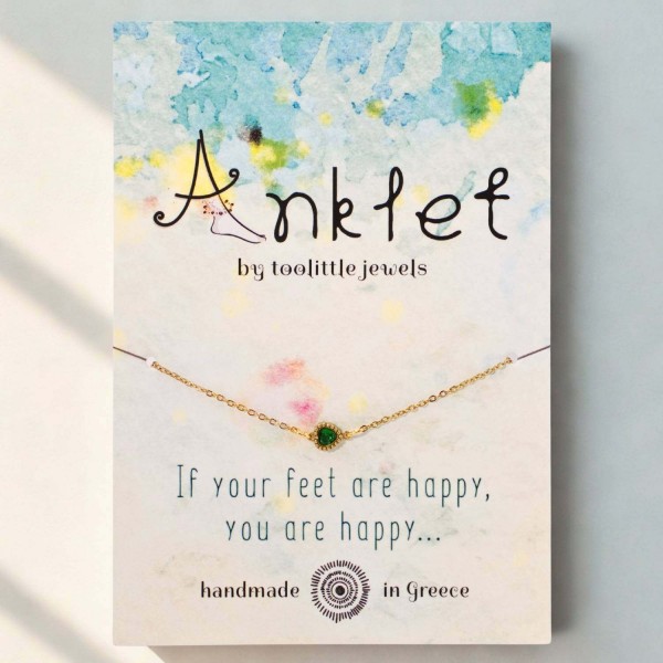 Anklet made of stainless steel chain Anklet made of stainless steel chain with crystal heart