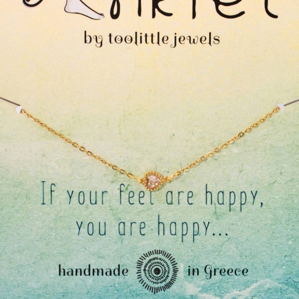 Anklet made of stainless steel chain Anklet made of stainless steel chain with crystal heart