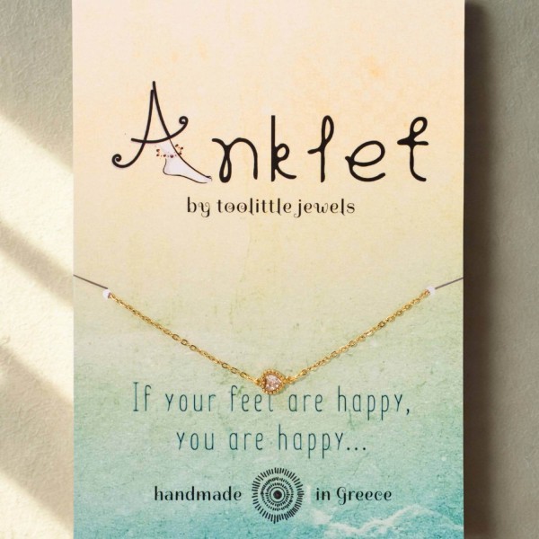 Anklet made of stainless steel chain Anklet made of stainless steel chain with crystal heart