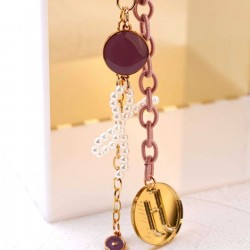 Handmade bag charm with pearl bow Handmade bag charm with pearl bow