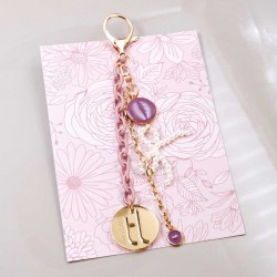 Handmade bag charm with pearl bow Handmade bag charm with pearl bow