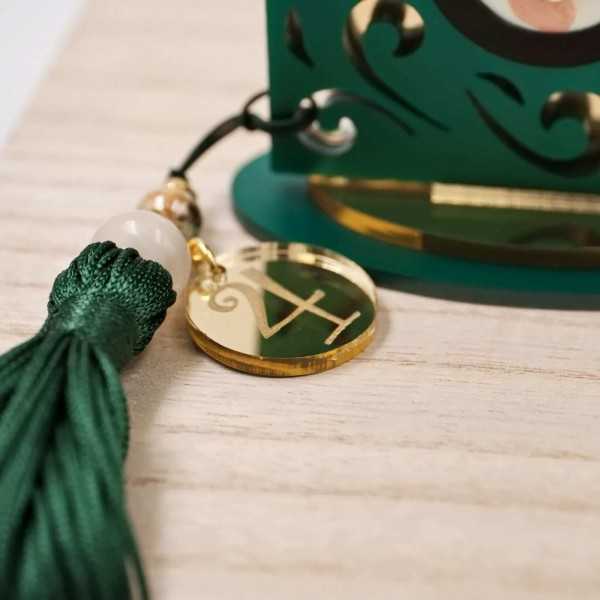 Χειροποίητο γούρι σπίτι πλέξιγκλας Χειροποίητο επιτραπέζιο γούρι σπίτι από πλέξιγκλας με μάτι, κεραμικές χάντρες και φούντα
