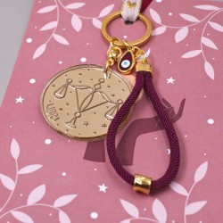 Taurus Libra Keychain made of plexiglass Handmade Libra Sign key-chain made of plexiglass with gold-plated parts and enamel