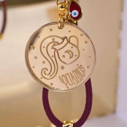 Aquarius Sign Keychain made of plexiglass Handmade Aquarius Sign key-chain made of plexiglass with gold-plated parts and enamel