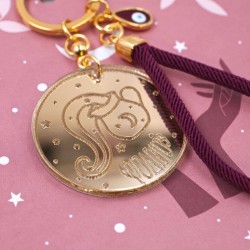 Aquarius Sign Keychain made of plexiglass Handmade Aquarius Sign key-chain made of plexiglass with gold-plated parts and enamel