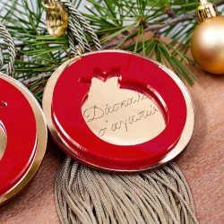 Χειροποίητο Προσωποποιημένο Γούρι Ρόδι Ανδρικό Κρεμαστό γούρι με ρόδι πλέξιγκλας με εφέ καθρέφτη και χάραξη