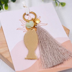Μπρελόκ Summer Plexi Fish Χειροποίητο μπρελόκ με στοιχείο από πλέξιγκλας και μεταξωτή φούντα