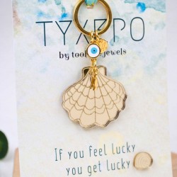Μπρελόκ Summer Plexi Shell Χειροποίητο μπρελόκ με στοιχείο από πλέξιγκλας και μάτι