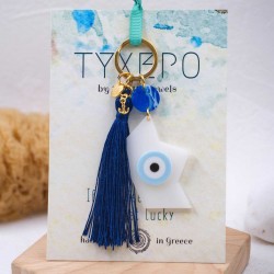 Key-chain with plexiglass little boat and evil eye Handmade key-chain with plexiglass little boat and evil eye