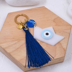 Key-chain with plexiglass little boat and evil eye Handmade key-chain with plexiglass little boat and evil eye
