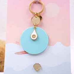 Μπρελόκ Plexi Pop Summer Χειροποίητο μπρελόκ με στοιχείο από πλέξιγκλας και επίχρυση σταγόνα από σμάλτο