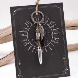 Bullet Men's Keychain Handmade men's key-chain made of cord and silver-plated parts