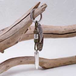 Bullet Men's Keychain Handmade men's key-chain made of cord and silver-plated parts