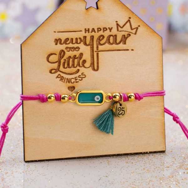 Kid's lucky bracelet with evil eye Handmade kid's lucky bracelet with enamel and macrame adjustable closure