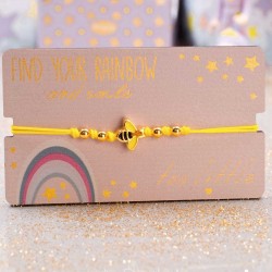 Kid's bracelet with enamelled bee Handmade kid's bracelet with enamelled bee and macrame adjustable closure