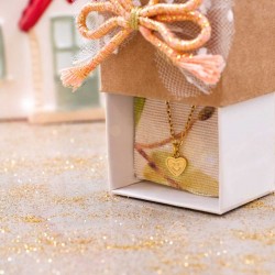Kids inox Necklace with heart - Gift Box Handmade kids necklace made of stainless steel with enamelled heart