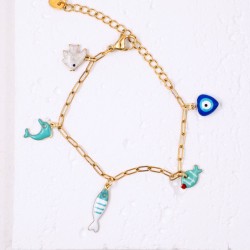 Kid's Fish Inox Chain Bracelet Kid's chain bracelet made of stainless steel with enamelled metal parts