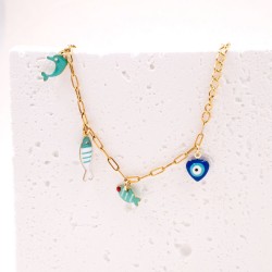 Kid's Fish Inox Chain Bracelet Kid's chain bracelet made of stainless steel with enamelled metal parts