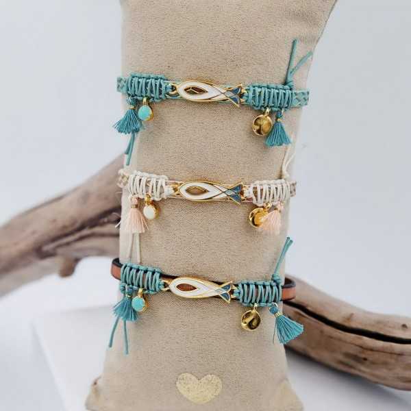 Σετ δερμάτινα βραχιόλια με σμάλτο Σετ δερμάτινα βραχιόλια με χρυσά στοιχεία και σμάλτο