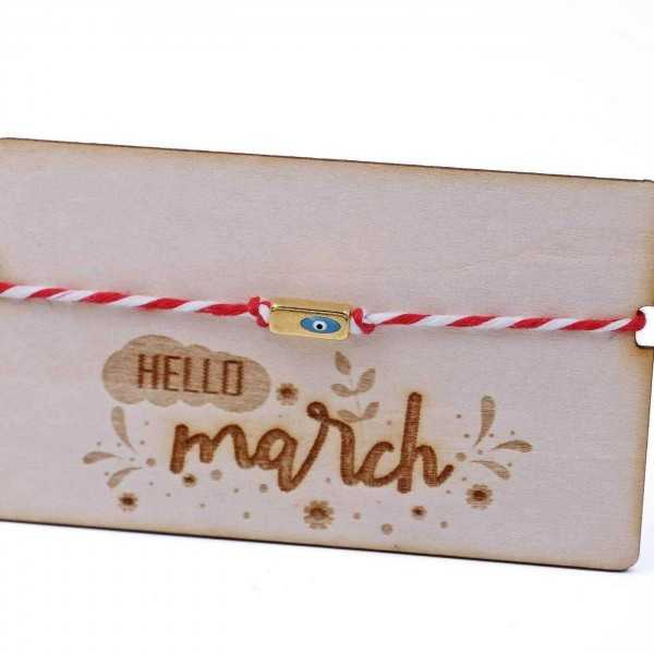 Βραχιόλι μαρτάκι με επίχρυσα στοιχεία και σμάλτο Βραχιόλι μαρτάκι με επίχρυσα στοιχεία, σμάλτο και διακοσμητικό ταμπελάκι